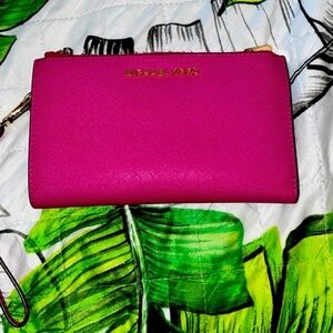 Fuschia Double Zip Michael Kors Wallet